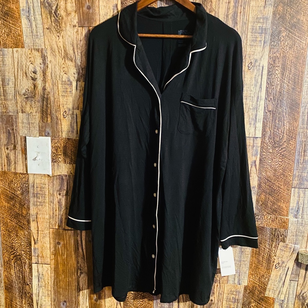 NWT Stars Above long sleeve boyfriend shirt night  dress for summer size XL o